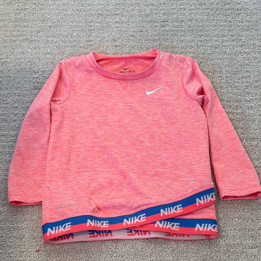 Nike Kids Pink Dri-FIT Long Sleeve Tee